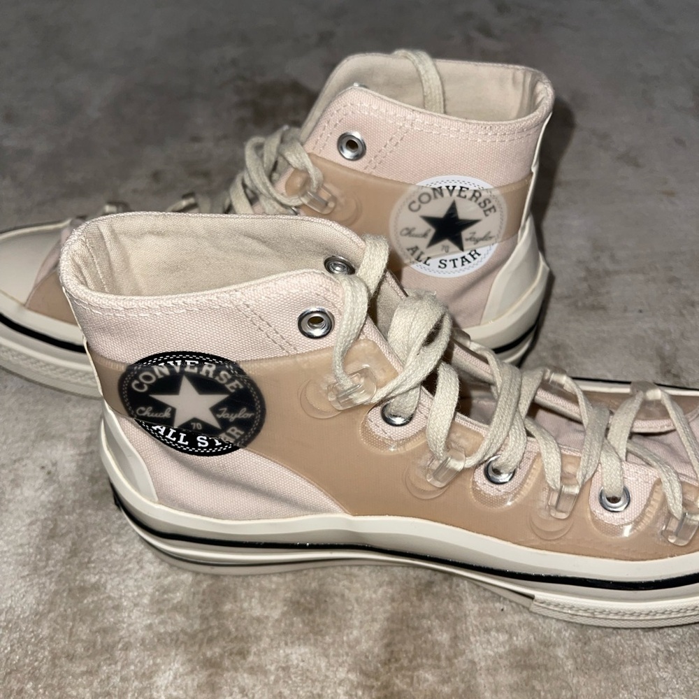 Converse Women's High-Top Sneakers - Light Pink and Cream